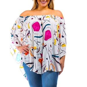 Off shoulder Tunic Top